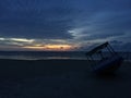 sunset scene photo in belitung island ,Indonesia Royalty Free Stock Photo