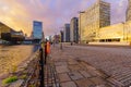 Sunset scene of the Royal Albert Dock, in Liverpool