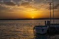 Sunset scene in Sirmione Town on Lake Garda Royalty Free Stock Photo