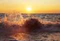 Sunset scenery of a beach at Paxos Ionian islands Greece Royalty Free Stock Photo