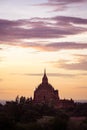 Sunset scenic view of ancient temple in Bagan Royalty Free Stock Photo