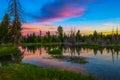 Sunset in Schwabacher Landing of Grand Teton National Park, Wyoming Royalty Free Stock Photo