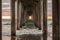 Sunset at Scripps Memorial Pier in San Diego, california. Royalty Free Stock Photo