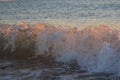 Sunset on the sea beach in calm weather