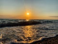 sunset on the sea on the beach at dusk rest boat trip nature