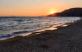 Sunset on sea beach Gaeta, Latina, Italy Royalty Free Stock Photo