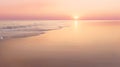 sunset on sea at beach sand ,sunbeam flares and reflection on sea water