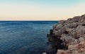 Sunset on sea with beautiful rock formations