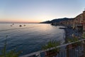 Sunset on the sea - Camogli - Liguria - Italy Royalty Free Stock Photo