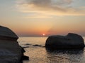 Sunset sea caves Cyprus