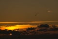 Sunset by the sea in colorful light show in the clouds Royalty Free Stock Photo