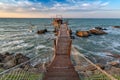 Sunset at the sea - Costa dei trabocchi Royalty Free Stock Photo