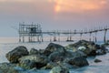 Sunset at the sea - Costa dei trabocchi Royalty Free Stock Photo