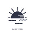 sunset at sea icon on white background. Simple element illustration from summer concept Royalty Free Stock Photo