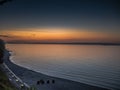 Sunset at the sea on the island of Ruegen Royalty Free Stock Photo