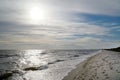 Sunset on the sea. Kinburn Spit, Ukraine Royalty Free Stock Photo