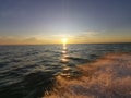 Sunset sea laut petang boat