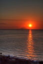 Sunset on the sea near Stromboli island Royalty Free Stock Photo