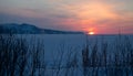Sunset on the Sea of Okhotsk, Magadan Royalty Free Stock Photo