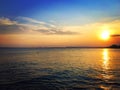 Sunset at the sea shore Royalty Free Stock Photo