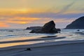 Sunset and sea stacks, Oregon coast