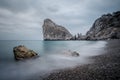 Sunset at Sea. Storm. Seascape. Black Sea and Crimea Royalty Free Stock Photo