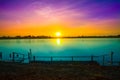 Sunset, Sea, Sunrise - Dawn, Lake, Sky Royalty Free Stock Photo