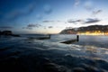 Sunset at the seaport of Diano Marina Liguria italy