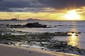 Sunset seascape from Longniddry Bents, East Lothian, Scotland