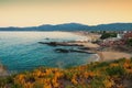 Sunset seashore landscape Sarti Greece Royalty Free Stock Photo