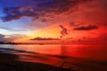 Sunset at the seaside in Kupang-NTT  Indonesia Royalty Free Stock Photo