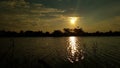 sunset on a secluded lake