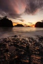 Sunset at Secret Beach on the Southern Oregon Coast Royalty Free Stock Photo