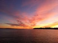 Sunset seen from a ferry