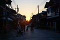 Sunset seen from the walking street at Chiang Kan Thailand