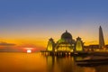 Sunset at selat mosque Royalty Free Stock Photo