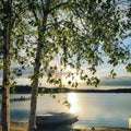 Sunset on Seliger lake Royalty Free Stock Photo