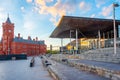 Sunset of the Senedd in Cardiff, Wales Royalty Free Stock Photo