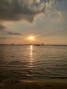 Sunset senja di Pantai Ancol