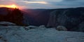Sunset from Sentinel Dome, Yosemite National Park Royalty Free Stock Photo