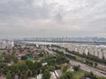 Sunset in Seoul. Aerial Cityscape. South Korea. Skyline of City. Han River in Background Royalty Free Stock Photo