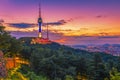 Sunset at Seoul City and Namsan Tower ,South Korea Royalty Free Stock Photo