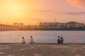 Sunset at Seoul City,South Korea. Royalty Free Stock Photo