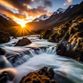 Sunset Serenade: Sutherland Falls, New Zealand