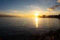 Sunset Serenity over Lake Geneva, Switzerland Royalty Free Stock Photo