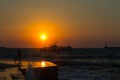 Sunset in the Sevastopol Bay. Royalty Free Stock Photo