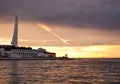 Sunset at Sevastopol bay in Crimea Royalty Free Stock Photo