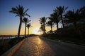 Promenade on the beach at sunset in Sharm El Sheikh in Egypt Royalty Free Stock Photo