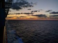 Sunset from ship in the Ocean