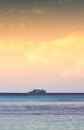 Sunset ship - Pacific Ocean, Honolulu Royalty Free Stock Photo